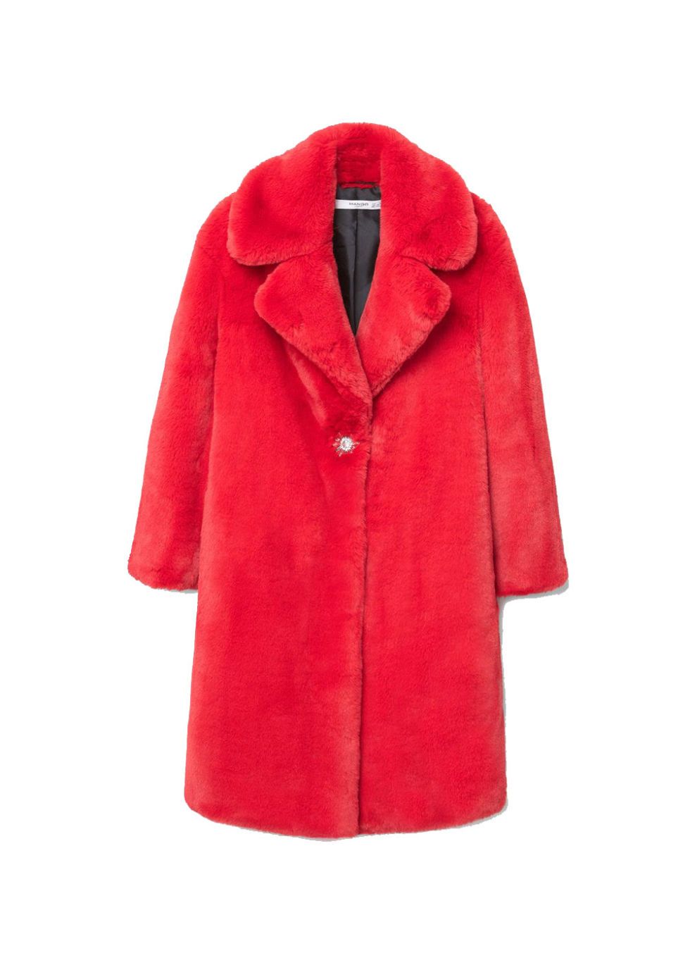 Clothing, Outerwear, Coat, Red, Sleeve, Fur, Fur clothing, Overcoat, Collar, Jacket, 