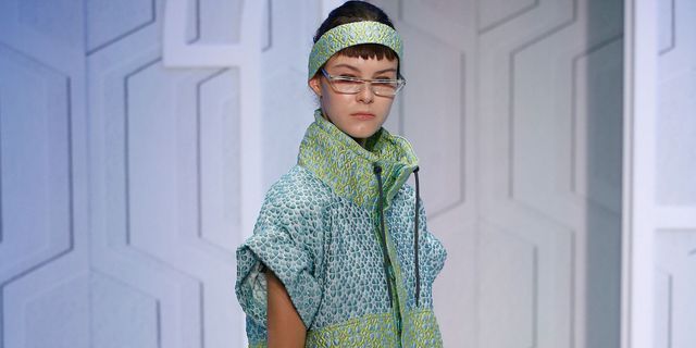 Green, Clothing, Fashion, Outerwear, Yellow, Neck, Scarf, Headgear, Textile, Jacket, 