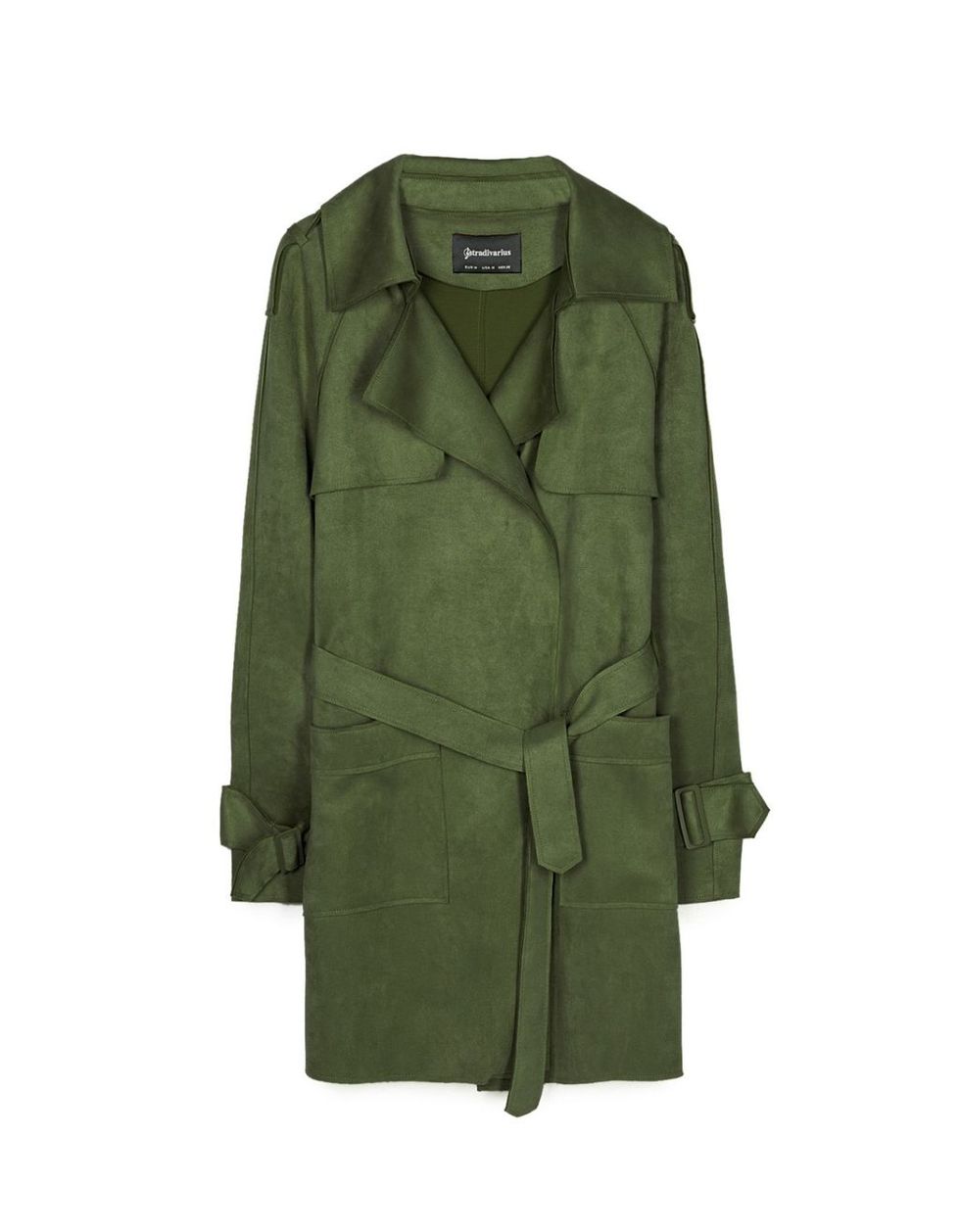 Clothing, Outerwear, Green, Coat, Sleeve, Trench coat, Jacket, Overcoat, Pocket, Collar, 