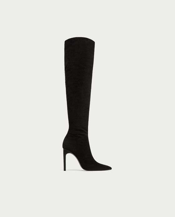 Footwear, Boot, Knee-high boot, Shoe, Riding boot, High heels, Leather, 