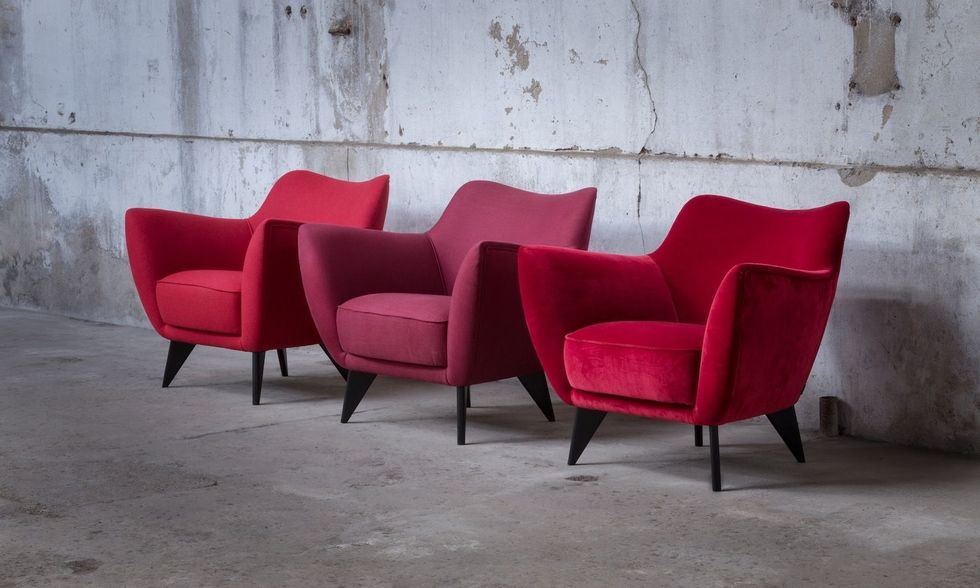 Furniture, Chair, Red, Pink, Magenta, Design, Room, Material property, Table, Armrest, 