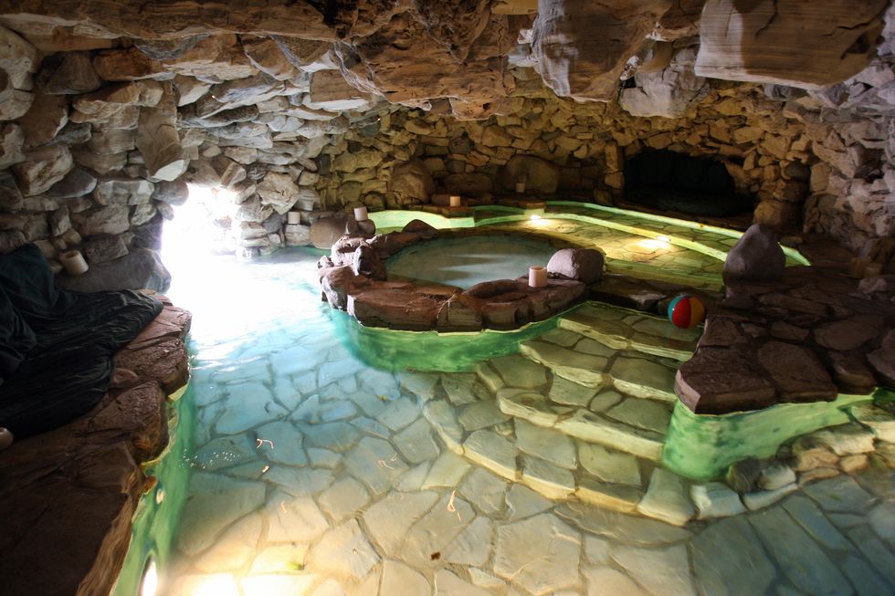 Water, Underground lake, Pond, Formation, Cave, Thermae, Building, Rock, 