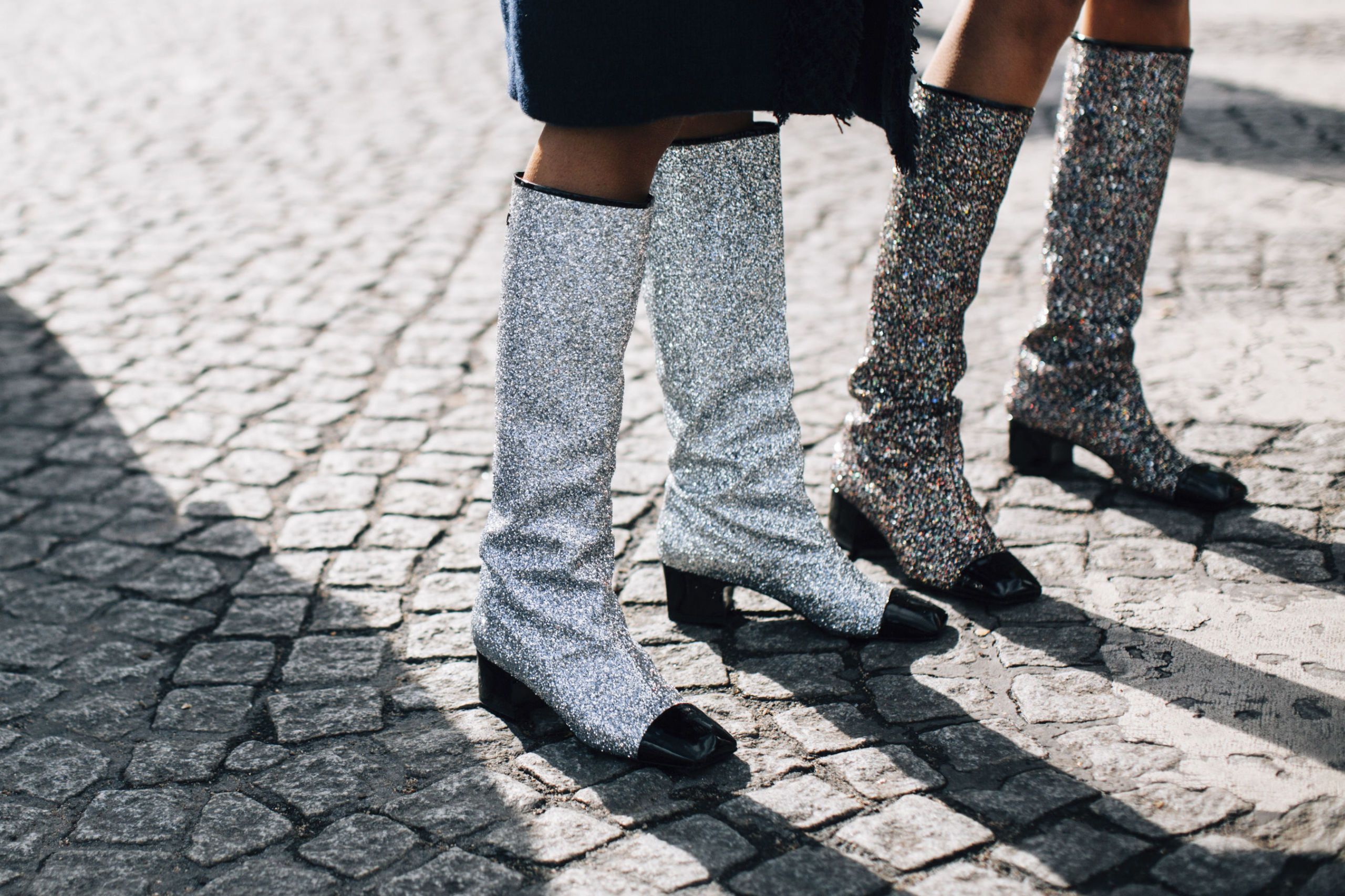 Chanel glitter outlet boots