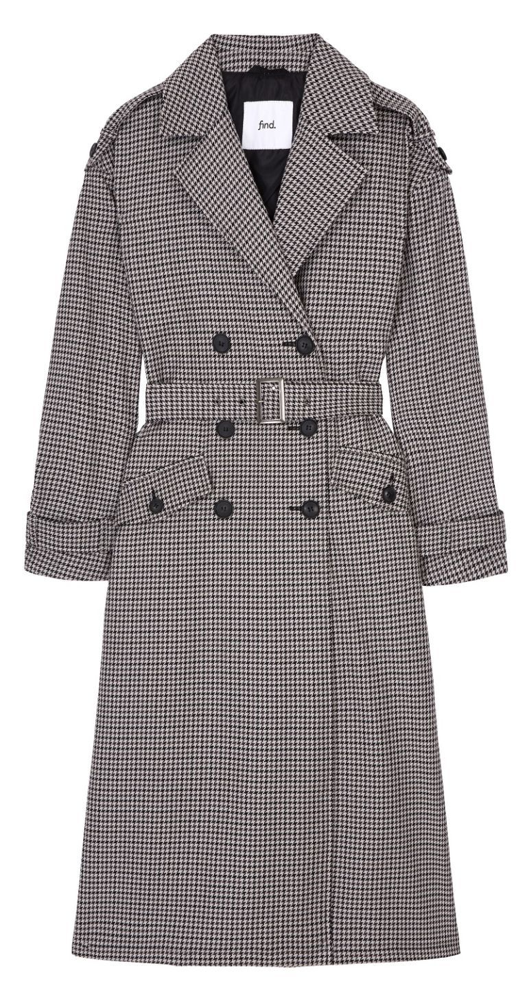Clothing, Coat, Trench coat, Outerwear, Overcoat, Pattern, Robe, Sleeve, Day dress, Design, 