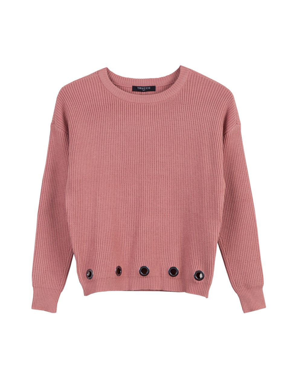 Clothing, Pink, Sleeve, Sweater, Outerwear, Jersey, Top, T-shirt, Crop top, Neck, 