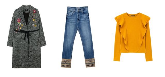 Clothing, Jeans, Denim, Yellow, Outerwear, Fashion, Textile, Sleeve, Footwear, Trousers, 