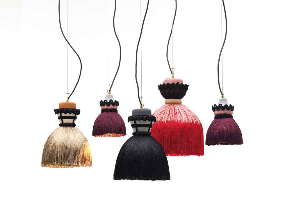 Lámparas con flecos modelo Madama de Cristina Celestino paraMogg