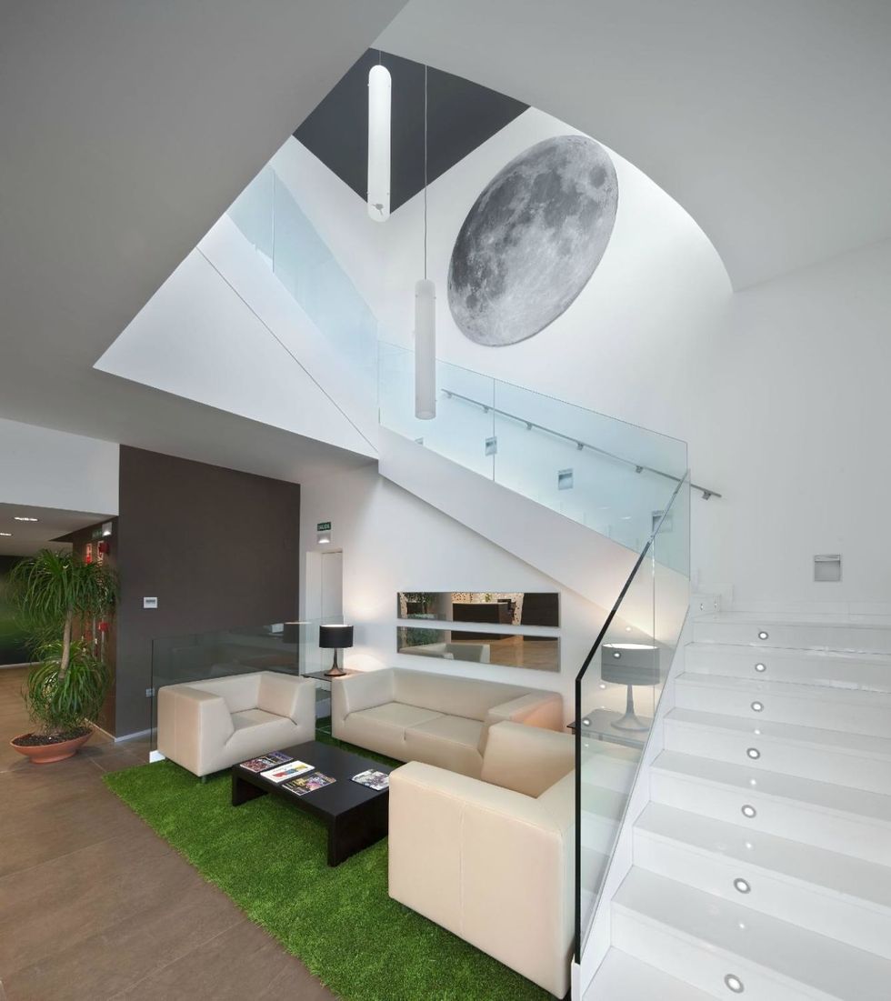 Room, Interior design, House, Property, Architecture, Stairs, Furniture, Living room, Building, Ceiling, 