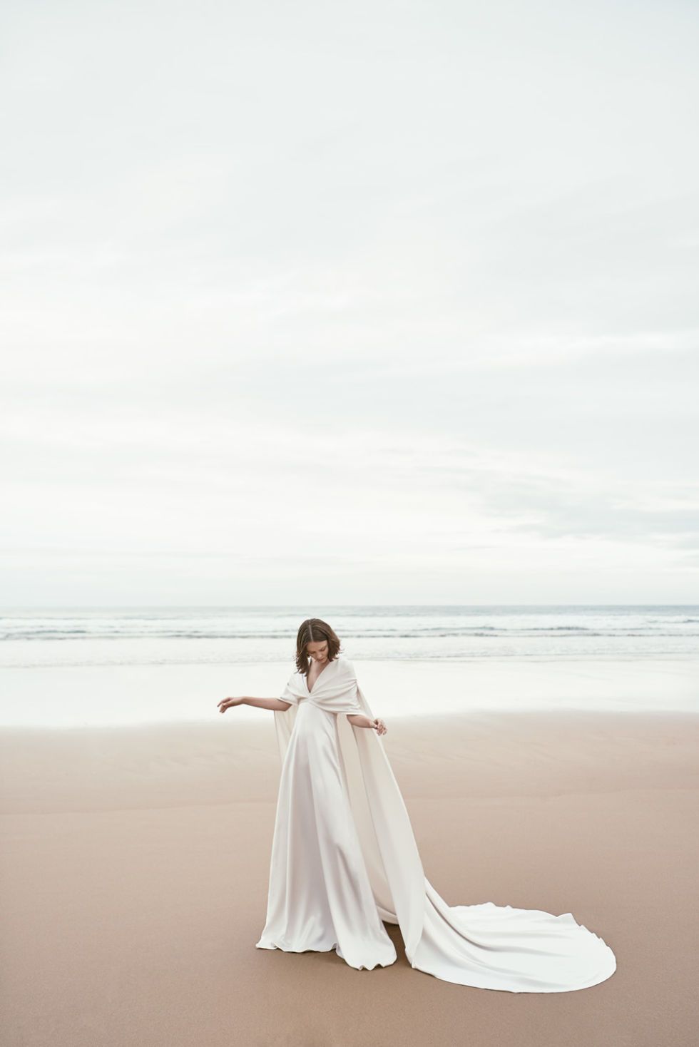 White, Photograph, Dress, Sky, Gown, Beauty, Wedding dress, Photography, Sea, Bridal clothing, 