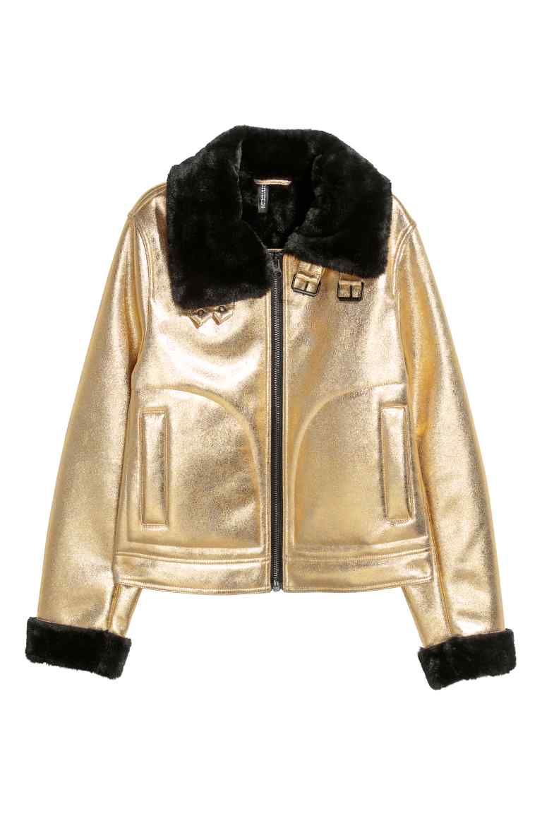 Jacket, Clothing, Outerwear, Leather, Sleeve, Leather jacket, Beige, Textile, Fur, Collar, 