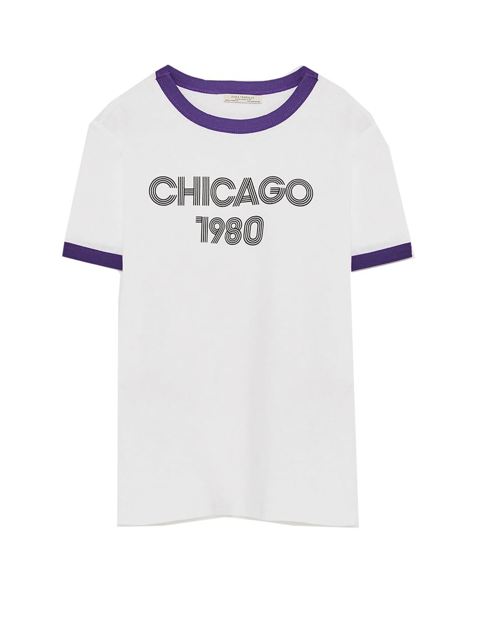 Clothing, T-shirt, White, Sleeve, Product, Violet, Active shirt, Text, Sportswear, Purple, 