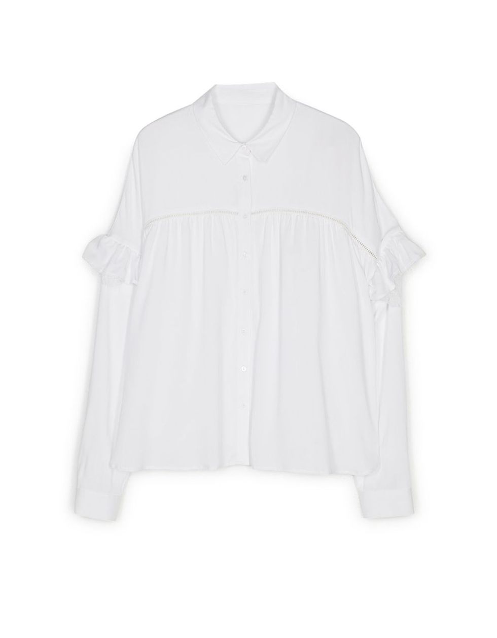 Clothing, White, Sleeve, Outerwear, Blouse, T-shirt, Top, Collar, Neck, Shirt, 