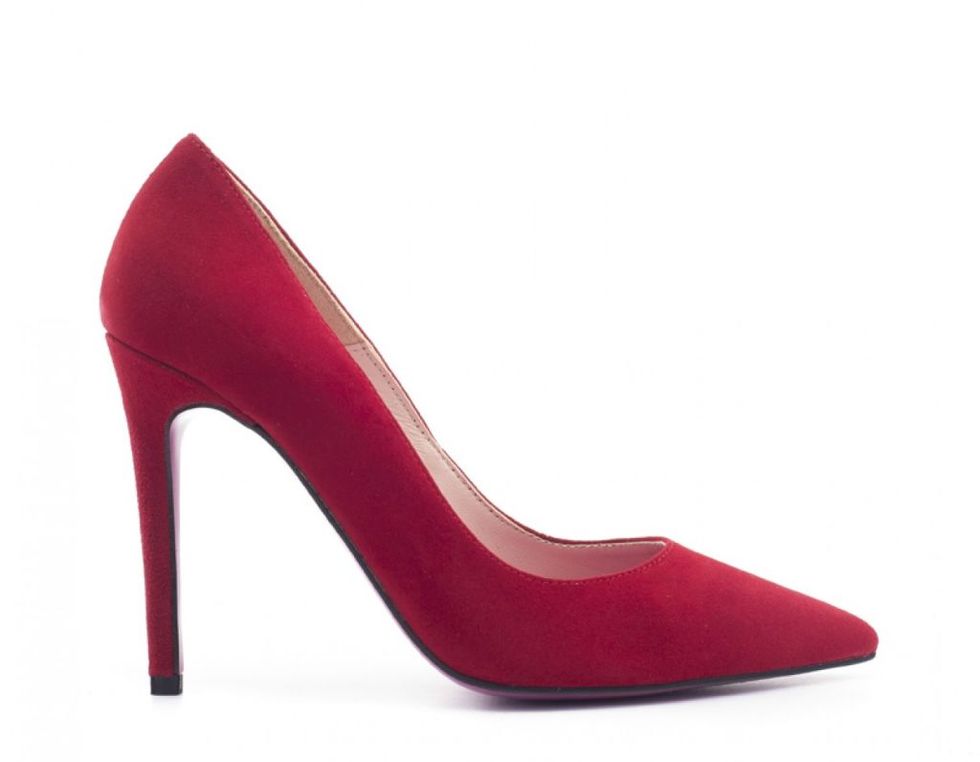 High heels, Footwear, Basic pump, Red, Court shoe, Leather, Shoe, Magenta, Suede, Carmine, 