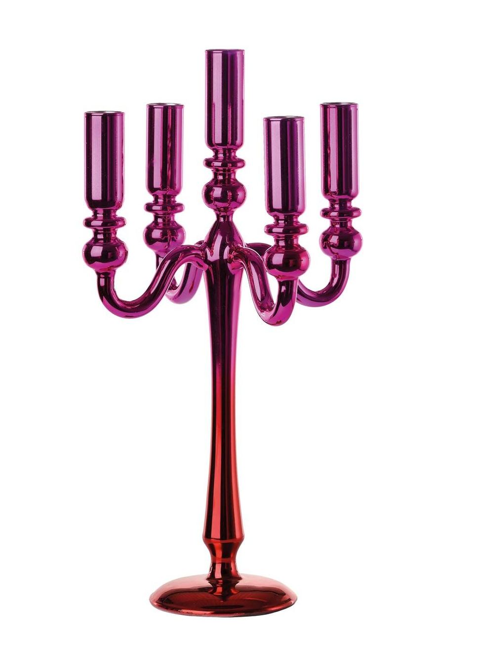 Candelabro Gradient, de brazos múltiples, en cristal red & pink