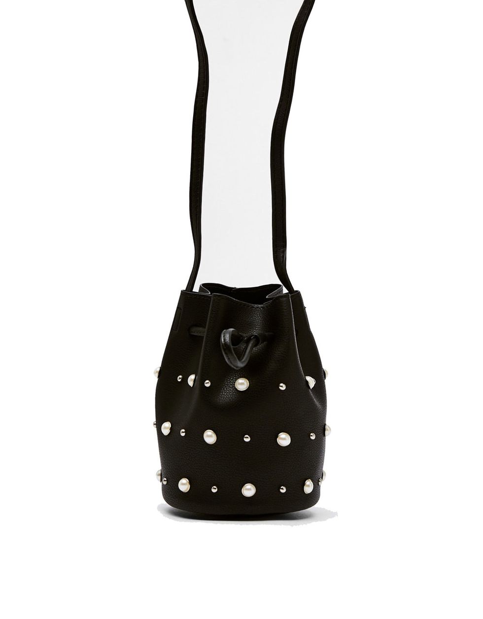 Bag, Black, Handbag, Pattern, Polka dot, Design, Fashion accessory, Shoulder bag, Black-and-white, Leather, 