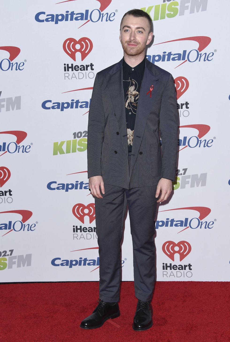Sam Smith arrives at Jingle Ball at The Forum on Friday, Dec. 1, 2017, in Inglewood, Calif. 