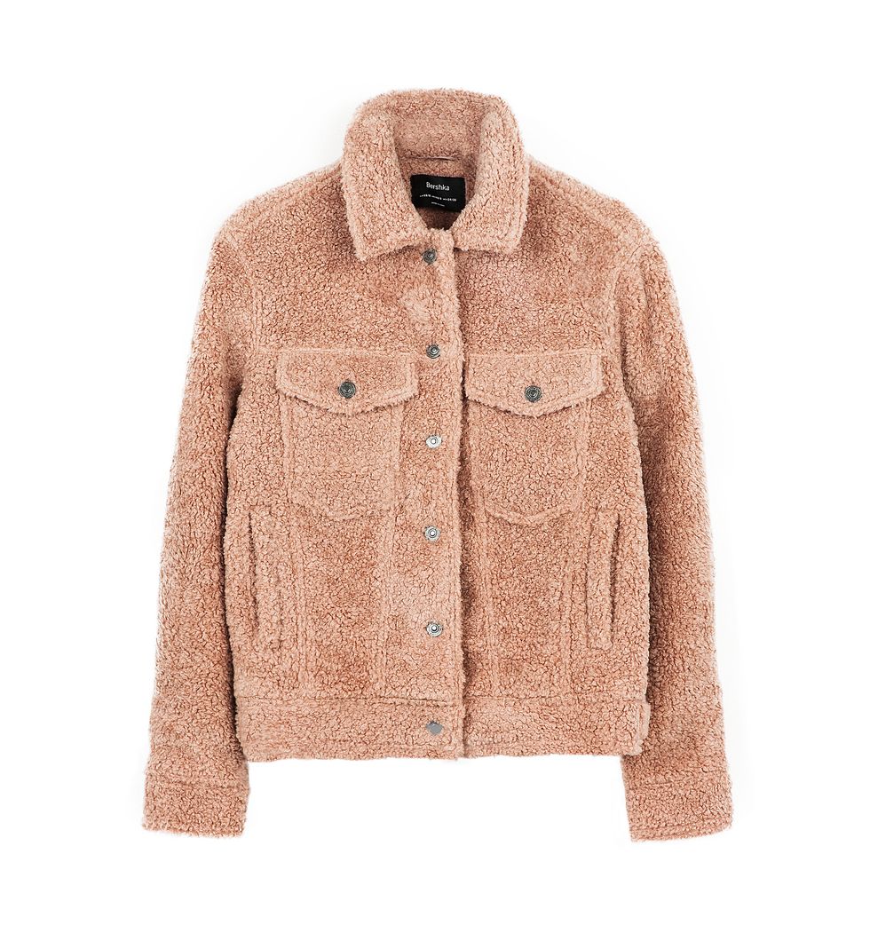 Clothing, Outerwear, Jacket, Beige, Sleeve, Brown, Collar, Fur, Top, Textile, 