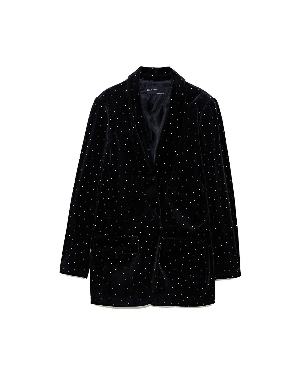 Clothing, Outerwear, Black, Sleeve, Pattern, Blazer, Jacket, Design, Coat, Top, 