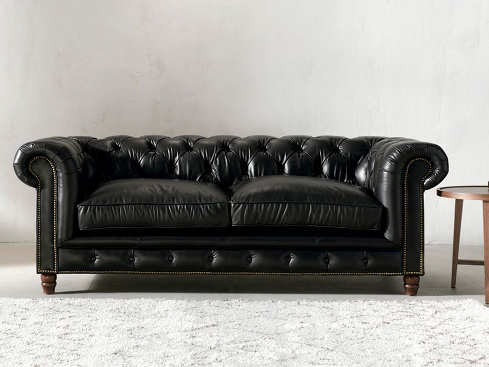 Furniture, Couch, Black, Leather, Sofa bed, Room, Loveseat, Living room, Velvet, Club chair, 