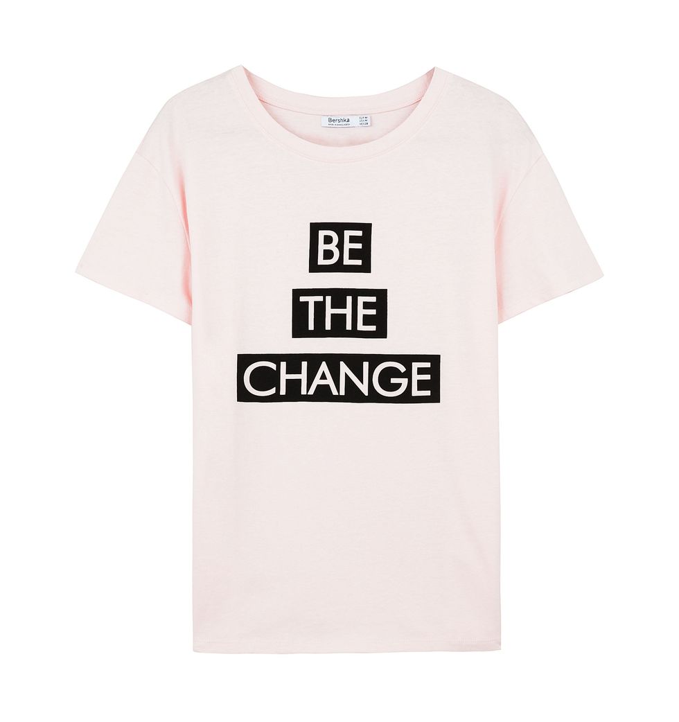 T-shirt, Clothing, White, Product, Sleeve, Text, Pink, Top, Font, Active shirt, 