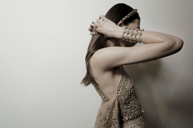 White, Black, Shoulder, Skin, Beauty, Arm, Long hair, Photo shoot, Brown, Joint, 