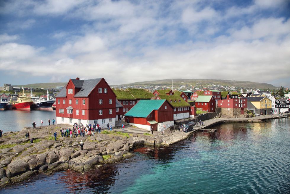 Town, Sky, Waterway, Harbor, House, Coast, Boat, Village, Sea, Fjord, 