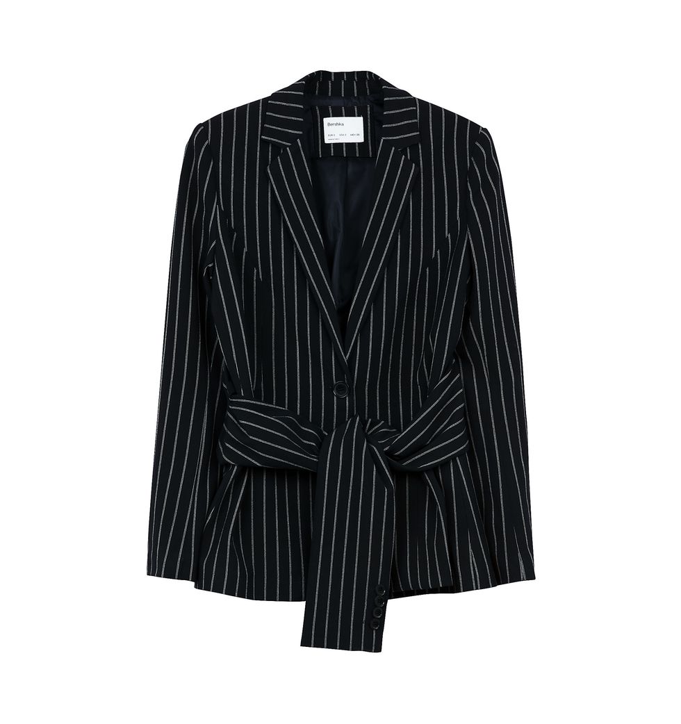 Clothing, Outerwear, Black, Blazer, Jacket, Sleeve, Pattern, Design, Collar, Top, 