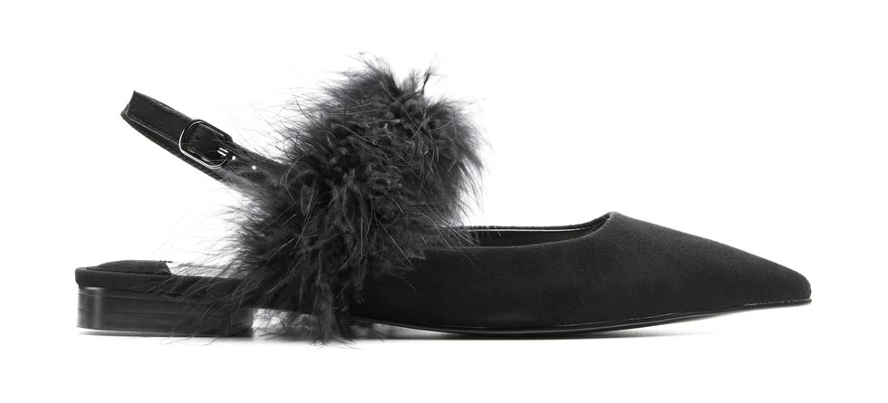 Footwear, Black, Shoe, Fur, Leather, Feather, 