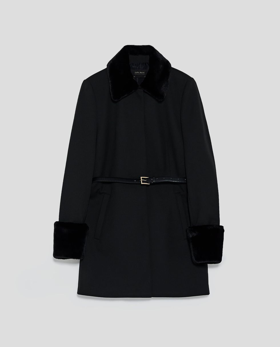 Clothing, Outerwear, Black, Coat, Sleeve, Collar, Overcoat, Trench coat, Jacket, 