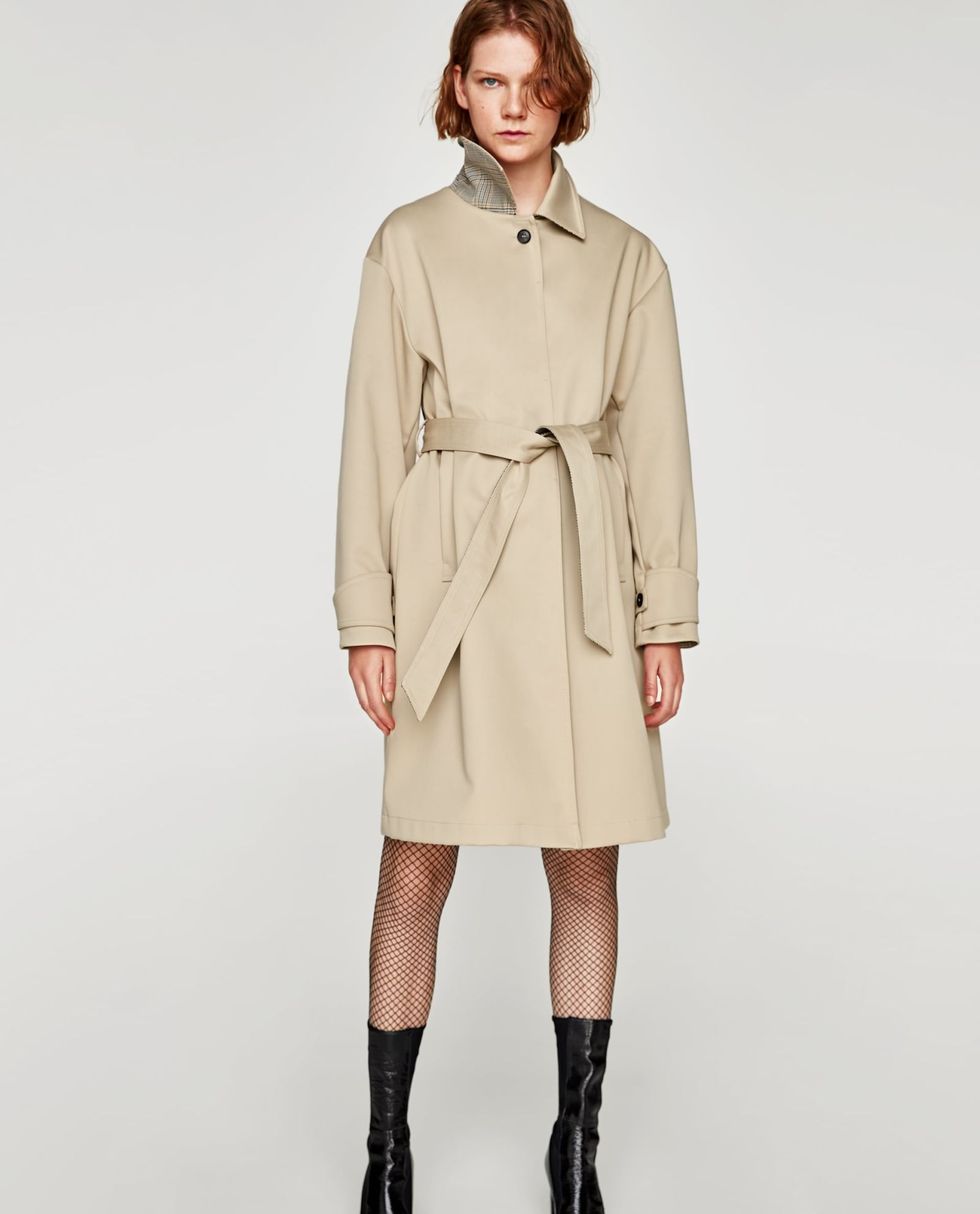 Clothing, Trench coat, Coat, Outerwear, Overcoat, Shoulder, Duster, Fashion model, Sleeve, Beige, 