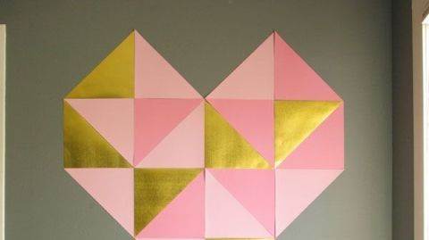 Pink, Art paper, Triangle, Construction paper, Paper, Origami, Pattern, Paper product, Art, Origami paper, 