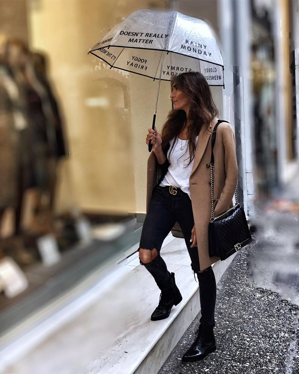 Street fashion, Photograph, Umbrella, Fashion, Beauty, Snapshot, Knee, Rain, Footwear, Street, 