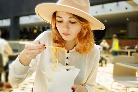 Clothing, White, Hat, Sun hat, Fashion accessory, Street fashion, Headgear, Lip, Fedora, Smile,