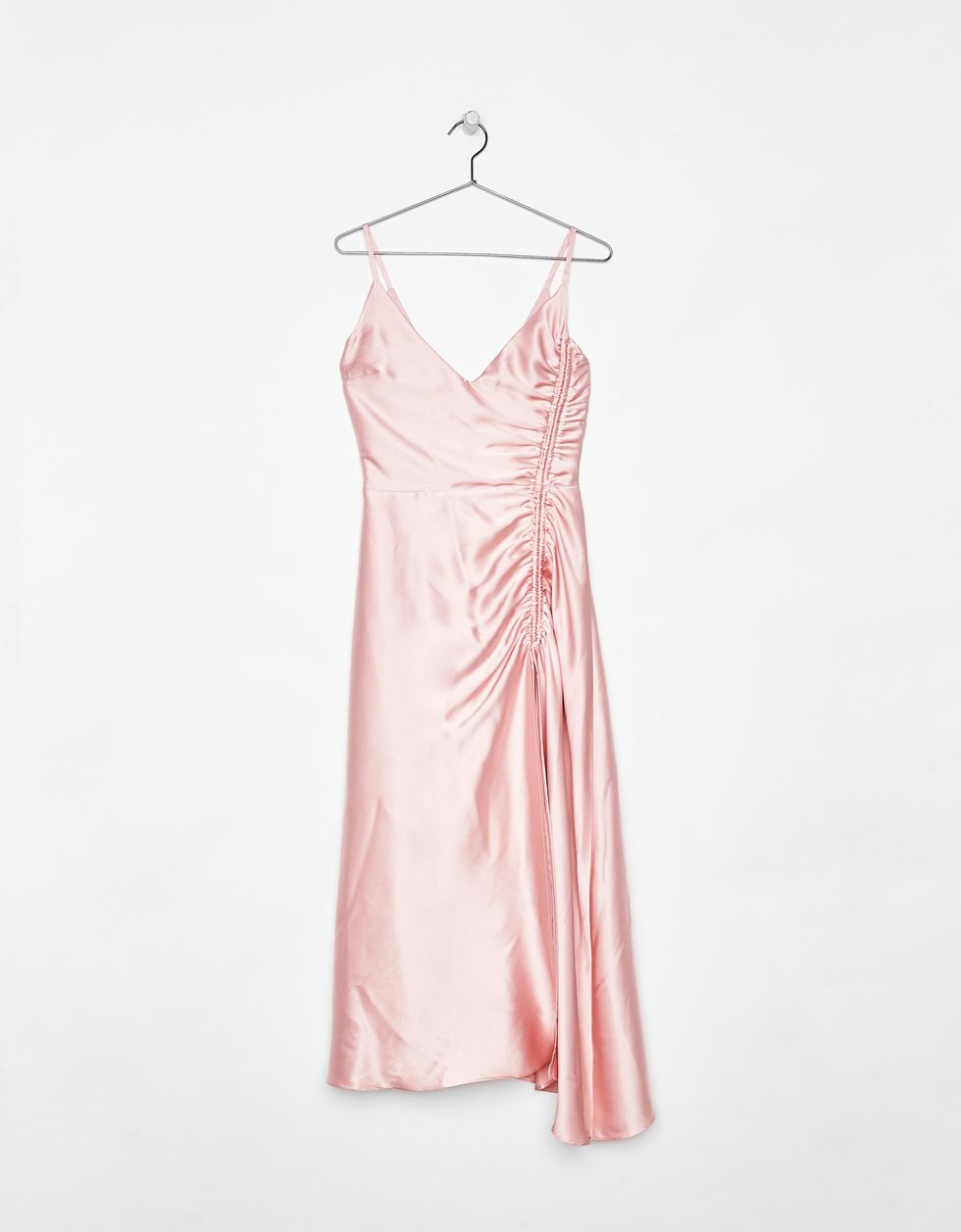Clothing, Dress, Day dress, Pink, Shoulder, Cocktail dress, Neck, Peach, A-line, Gown, 