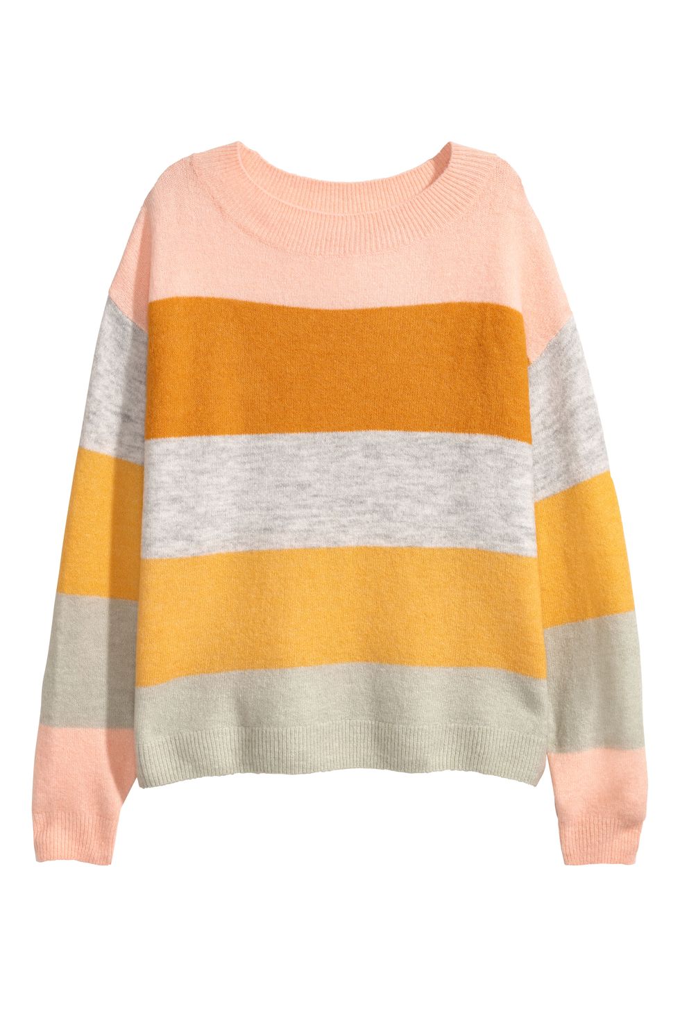 Clothing, Yellow, Orange, Sleeve, Sweater, Outerwear, Neck, Blouse, Top, Peach, 
