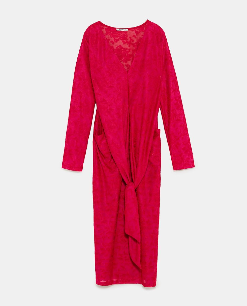 Clothing, Pink, Sleeve, Red, Outerwear, Magenta, Robe, Nightwear, Dress, Velvet, 