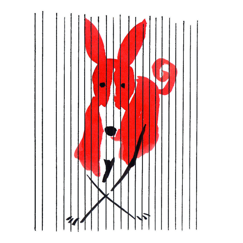 Red, Line, Carmine, Parallel, Graphics, Canidae, Illustration, Drawing, Coquelicot, Artwork, 