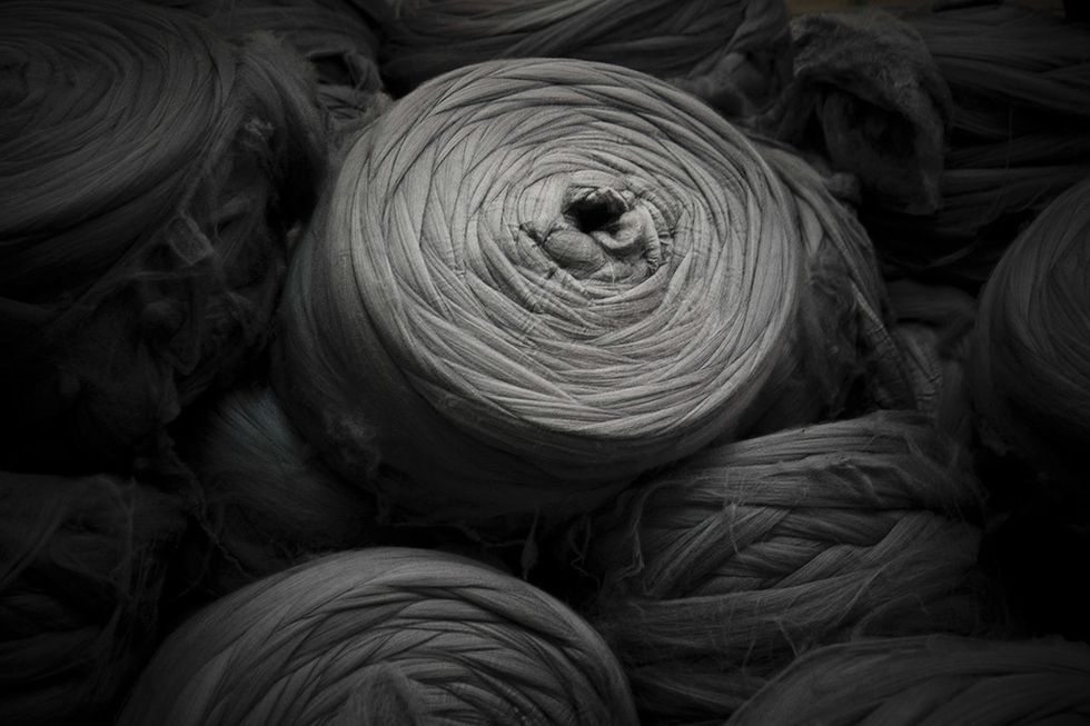 Colorfulness, Black, Grey, Close-up, Still life photography, Space, Thread, Fiber, Silver, Mass production, 
