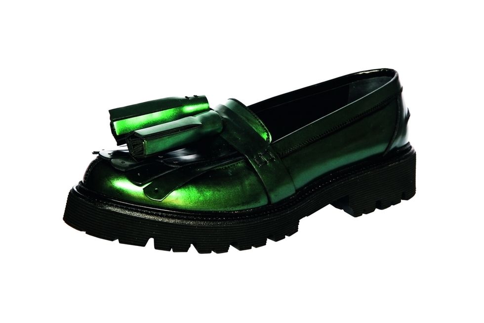 Green, Shoe, Cleat, Dress shoe, Sandal, Synthetic rubber, 