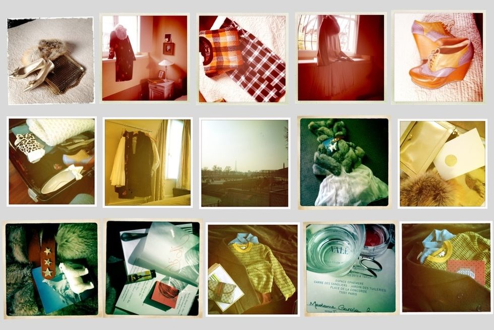 Green, Yellow, Photograph, Peach, Collage, Linens, 