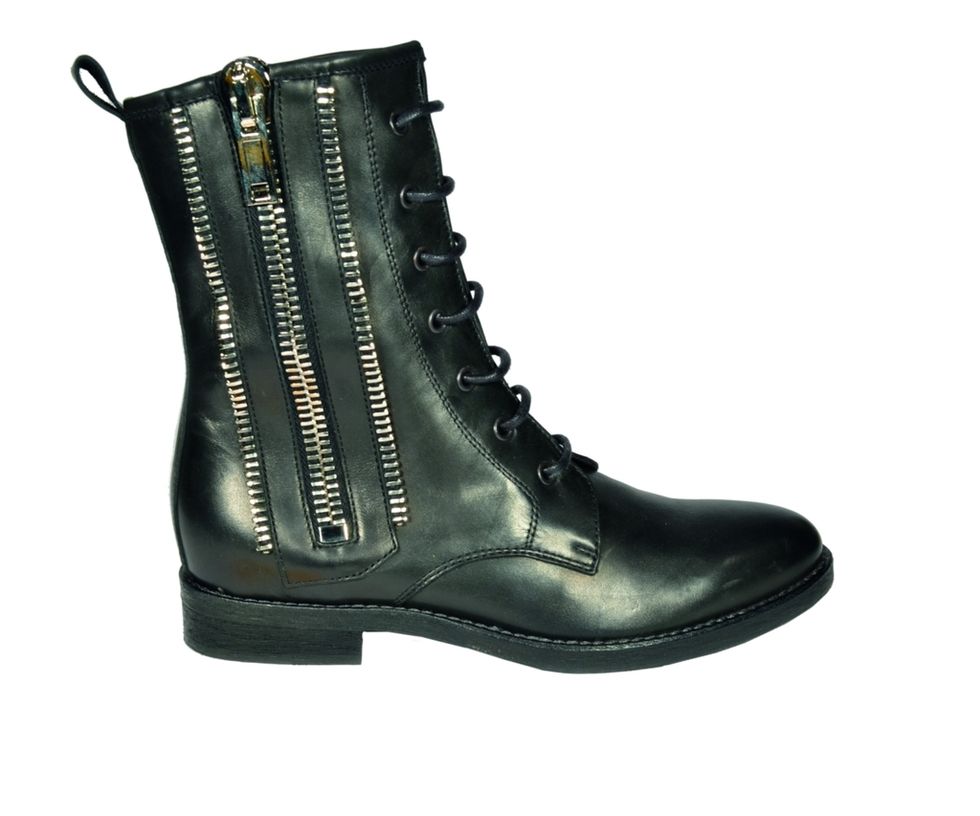 Footwear, Boot, Leather, Black, Work boots, Steel-toe boot, Synthetic rubber, Motorcycle boot, Zipper, 