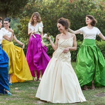 Clothing, Green, Textile, Photograph, Gown, Formal wear, People in nature, Dress, Waist, Beauty, 
