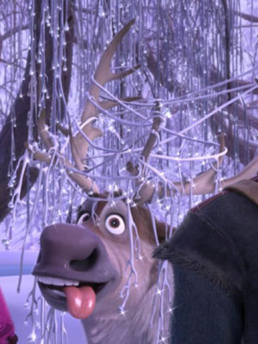 Winter, Animation, Hat, Headgear, Purple, Costume accessory, Fictional character, Animated cartoon, Lavender, Snout, 