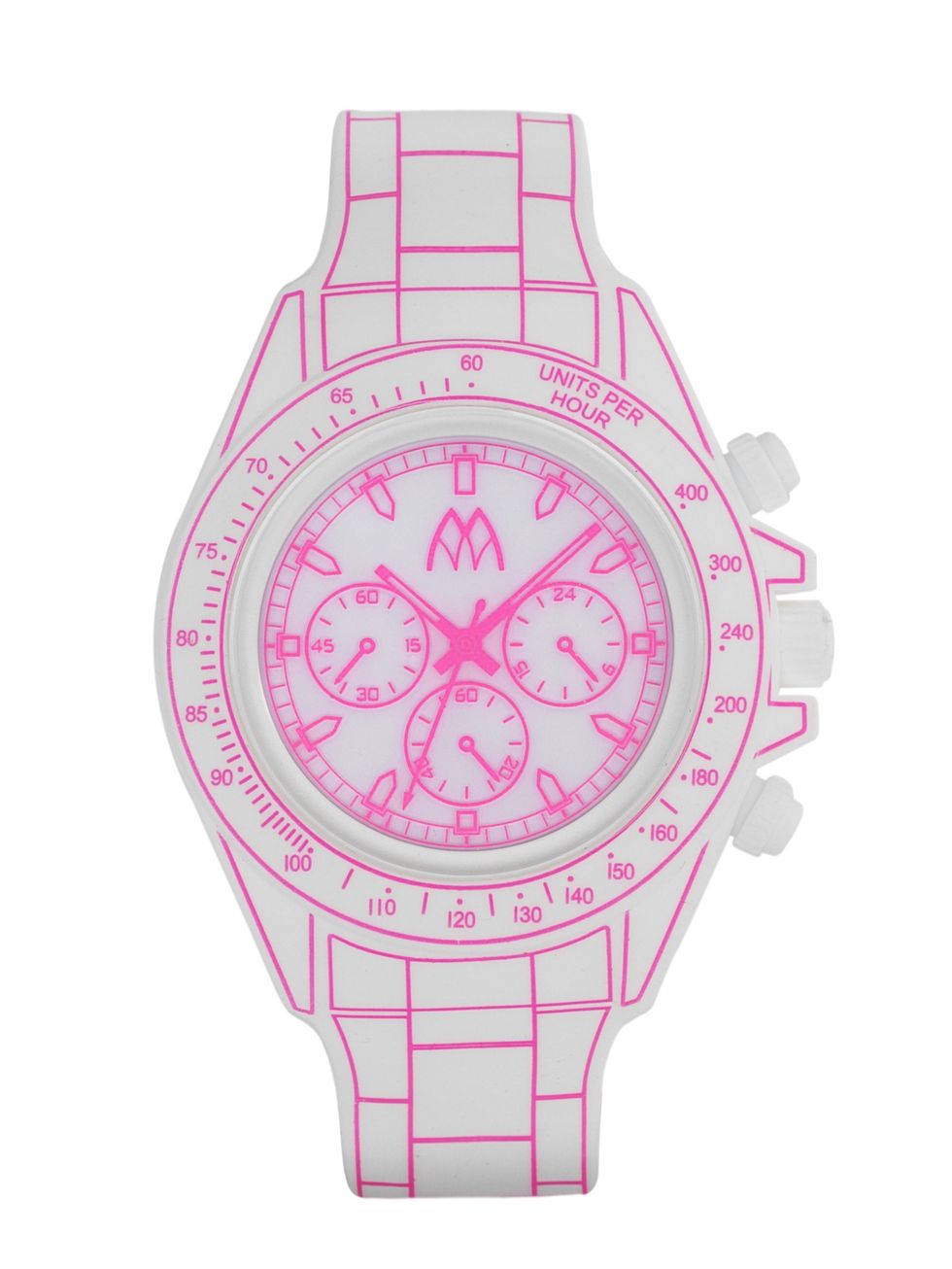 Watch, Magenta, Pink, Analog watch, Font, Pattern, Watch accessory, Clock, Circle, Illustration, 