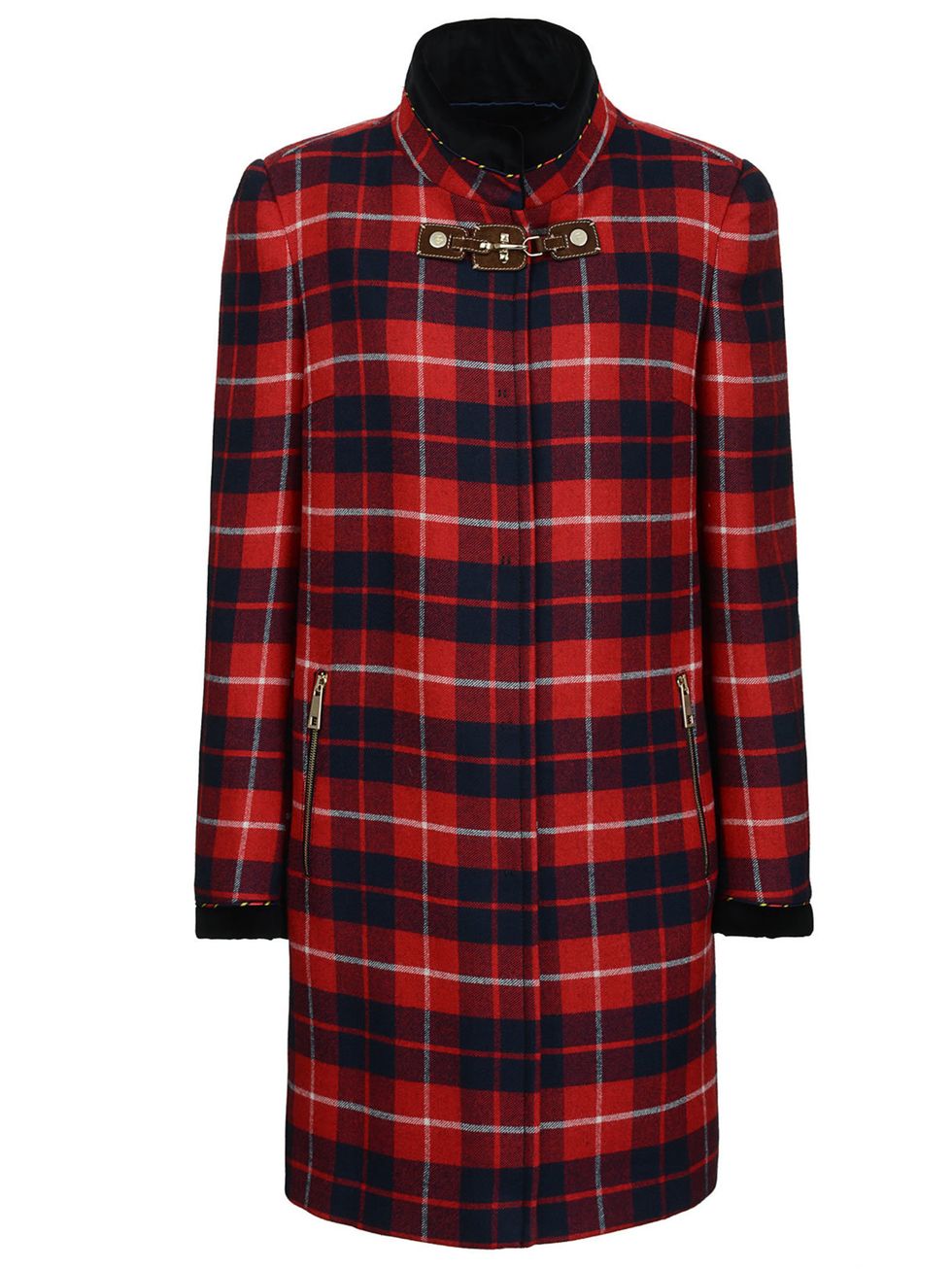 Clothing, Plaid, Product, Tartan, Collar, Sleeve, Pattern, Coat, Textile, Red, 