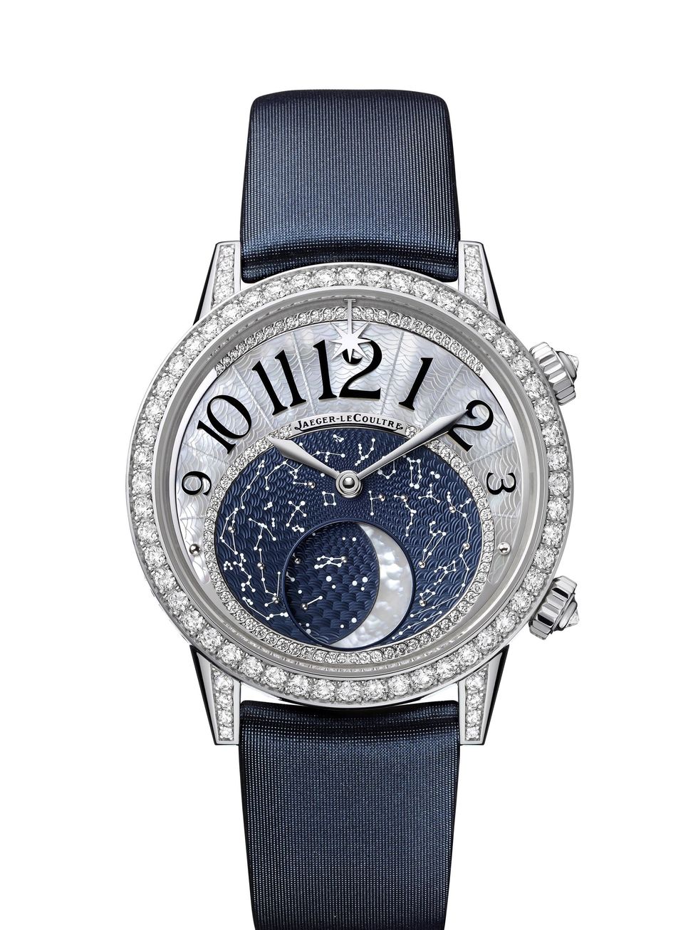 Product, Watch, Analog watch, Font, Watch accessory, Azure, Grey, Lavender, Clock, Circle, 