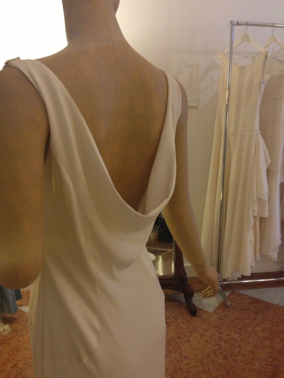 Shoulder, Joint, Elbow, Neck, Clothes hanger, Back, Ivory, Day dress, One-piece garment, Active tank, 