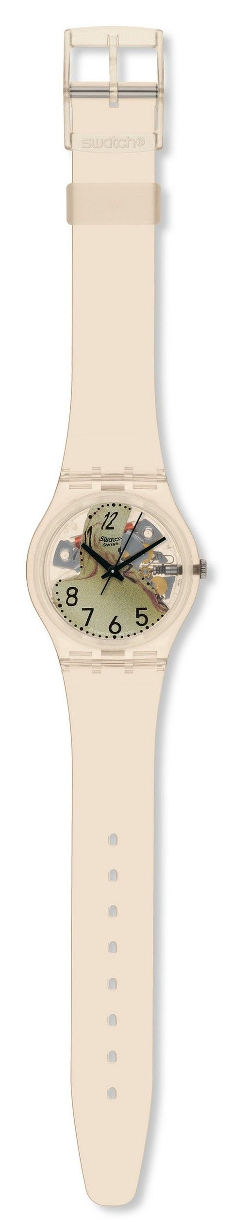 Product, Brown, Analog watch, Watch, Glass, White, Khaki, Fashion accessory, Line, Font, 