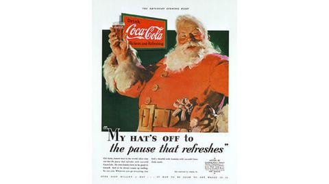 Facial hair, Santa claus, Beard, Font, Moustache, Fictional character, Coca-cola, Advertising, Holiday, Carbonated soft drinks, 
