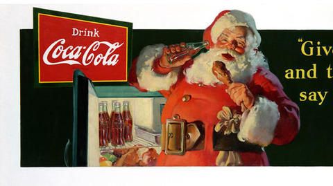 Santa claus, Holiday, Fictional character, Facial hair, Christmas eve, Coca-cola, Christmas, Advertising, Beard, Cola, 